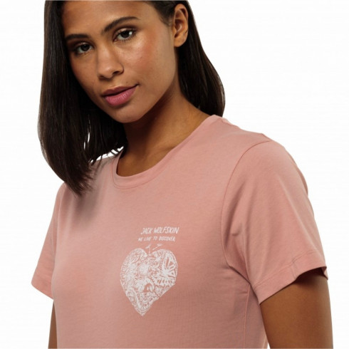 Фото Жіноча футболка Jack Wolfskin DISCOVER HEART T W 1809701_2919 - зображення 2