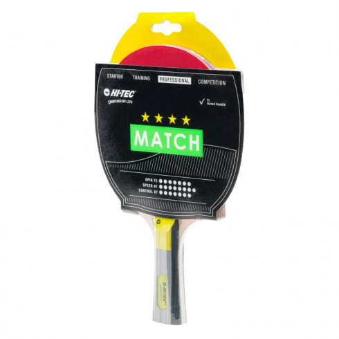 Фото Ракетка для настільного тенісу HI-TEC MATCH-BLACK/GREY/YELLOW - зображення 2