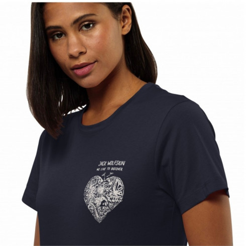 Фото Жіноча футболка Jack Wolfskin DISCOVER HEART T W 1809701_1010 - зображення 4