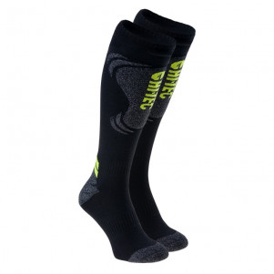 Чоловічі гірськолижні шкарпетки HI-TEC INSPY-BLK/GR MELANGE/LIM PUNCH