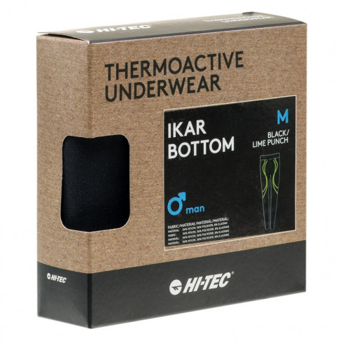 Фото Чоловічі кальсони HI-TEC IKAR BOTTOM-BLACK/LIME PUNCH - зображення 3