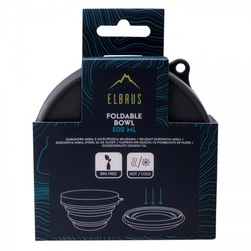 Миска ELBRUS FOLDBOWL 500ML-DARK GREY - зображення 2 Фото Миска ELBRUS FOLDBOWL 500ML-DARK GREY - зображення 2
