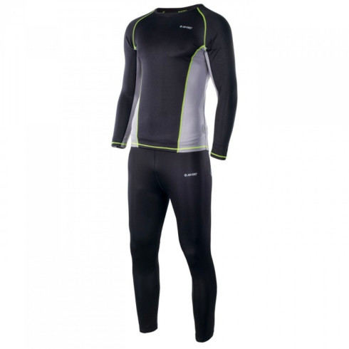 Фото Чоловічий комплект термобілизни HI-TEC KAMO SET-BLK/FRST GRA/LIM PNCH - зображення 2